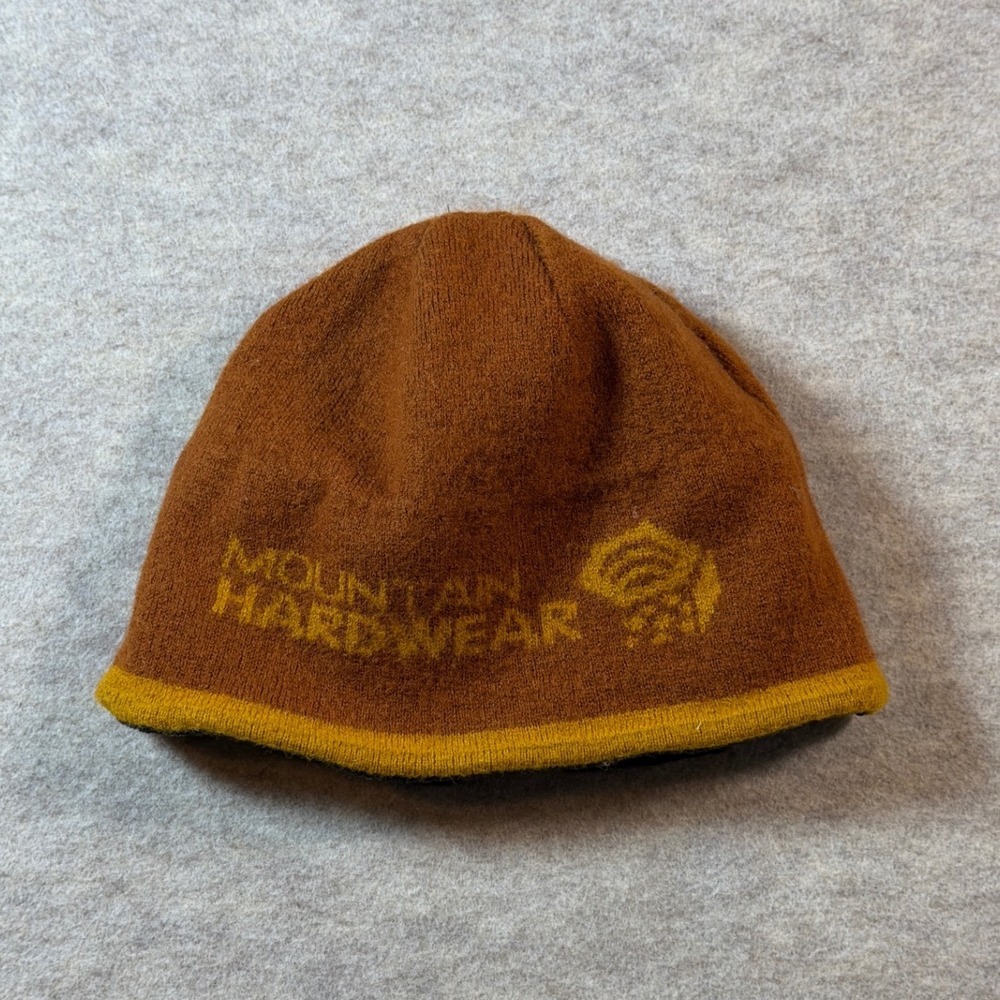 Mountain Hardwear Beanie Rust Brown Wool Blend Fleece Lined Unisex Legacy OU6209
